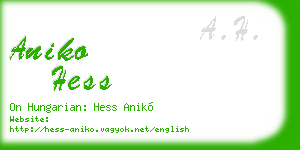 aniko hess business card