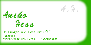 aniko hess business card